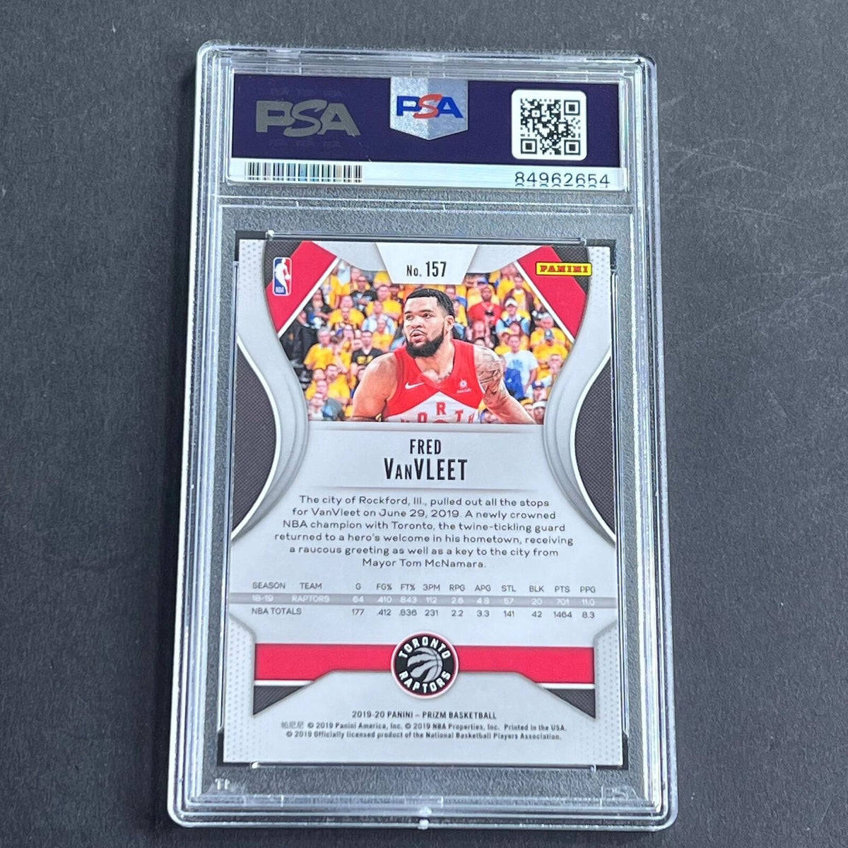 2019-20 Panini Prizm #157 Fred VanVleet Signed Card AUTO 10 PSA Slabbed Raptors