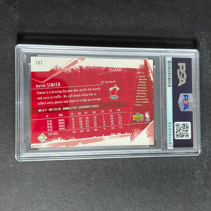 2005-06 Upper Deck #107 Wayne Simien Signed Card AUTO PSA Slabbed RC Heat