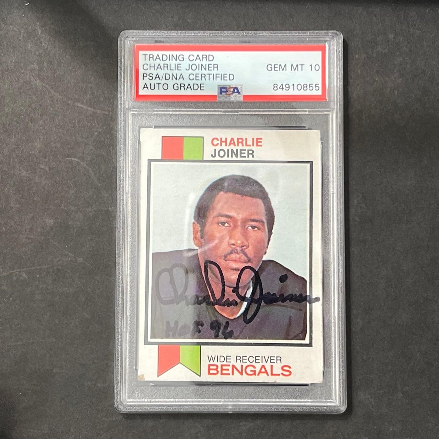 1973 Topps #467 Charlie Joiner Signed Card PSA AUTO 10 Slabbed Bengals