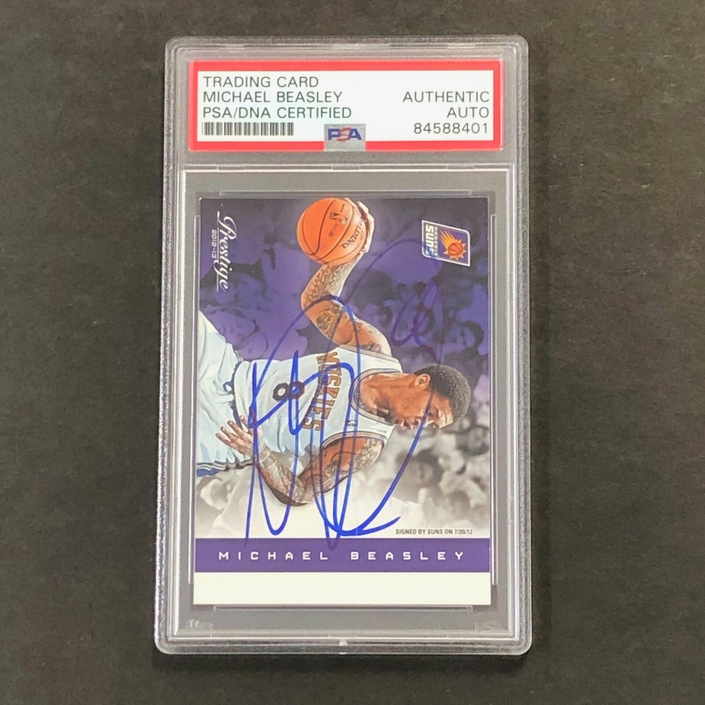 2012-13 Panini Prestige #12 Michael Beasley Signed Card AUTO PSA Slabbed Suns