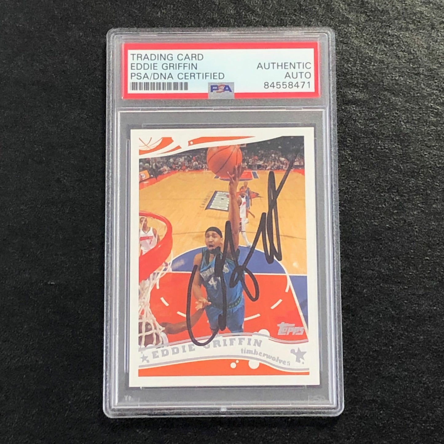 2005-06 Topps Basketball #34 Eddie Griffin Signed Card AUTO PSA Slabbed Timberwo