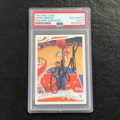 2005-06 Topps Basketball #34 Eddie Griffin Signed Card AUTO PSA Slabbed Timberwo
