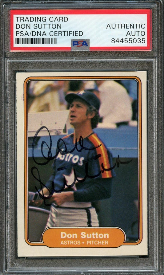 1982 Fleer #234 DON SUTTON Signed Card PSA Slabbed Auto Astros