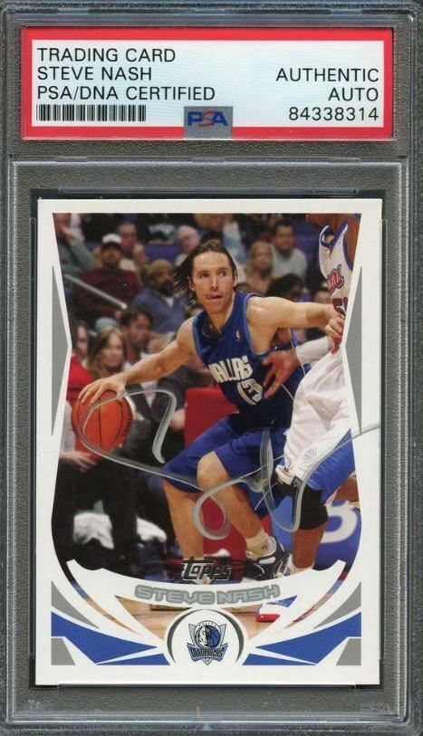 2004-05 Topps #180 Steve Nash Signed Card AUTO PSA Slabbed Mavericks