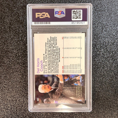 1997 Fleer Skybox #261 Del Harris Signed Card AUTO PSA Slabbed Lakers