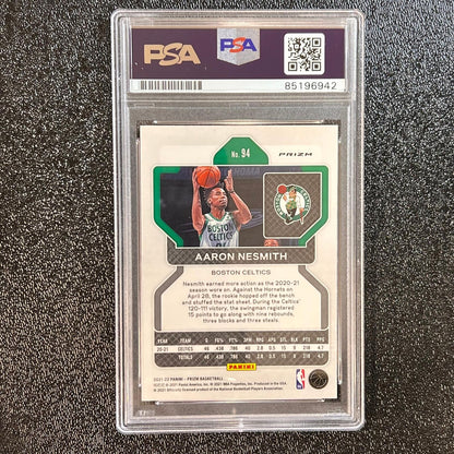 2020-21 Panini Prizm #94 Aaron Nesmith Signed Card AUTO PSA Slabbed Celtics