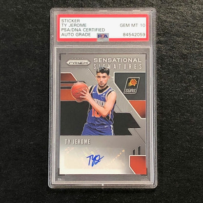 2019-20 Prizm Sensational Signatures #SS-TJR Ty Jerome Signed Card AUTO 10 PSA S