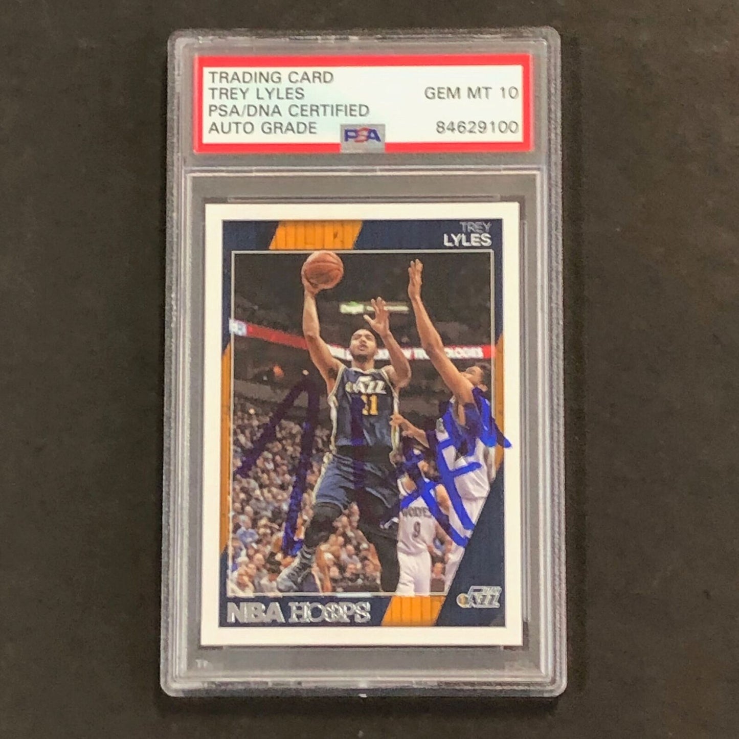 2016-17 NBA Hoops #160 Trey Lyles Signed AUTO 10 PSA Slabbed Jazz