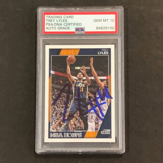 2016-17 NBA Hoops #160 Trey Lyles Signed AUTO 10 PSA Slabbed Jazz