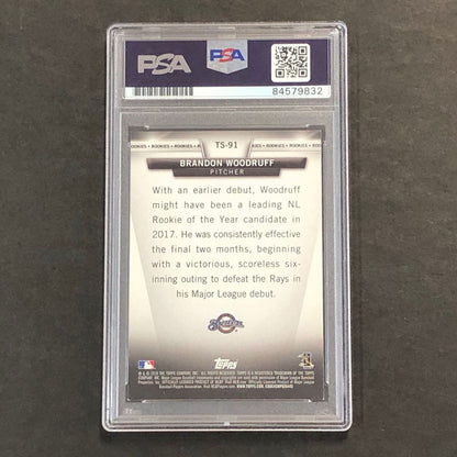 2018 TOPPS SERIES 1 Salute #TS-91 Brandon Woodruff Signed Card PSA Slabbed Auto