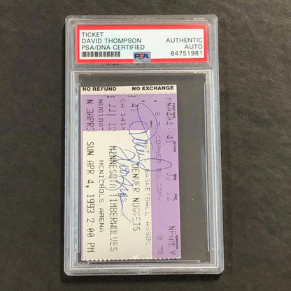 David Thompson Signed ticket PSA/DNA Slabbed Autographed Auto Nuggets