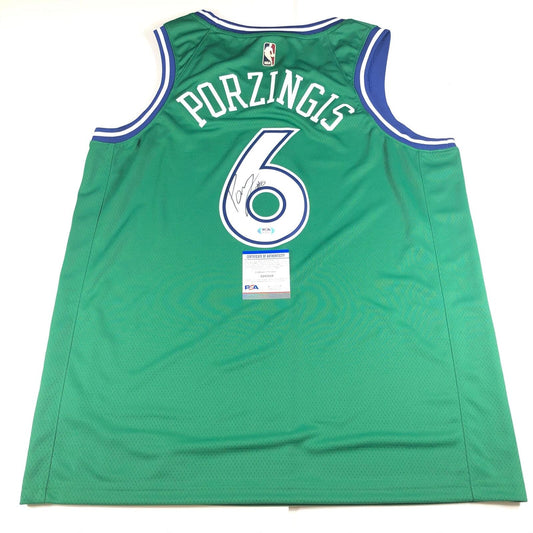 Kristaps Porzingis Signed Jersey PSA/DNA Dallas Mavericks Autographed