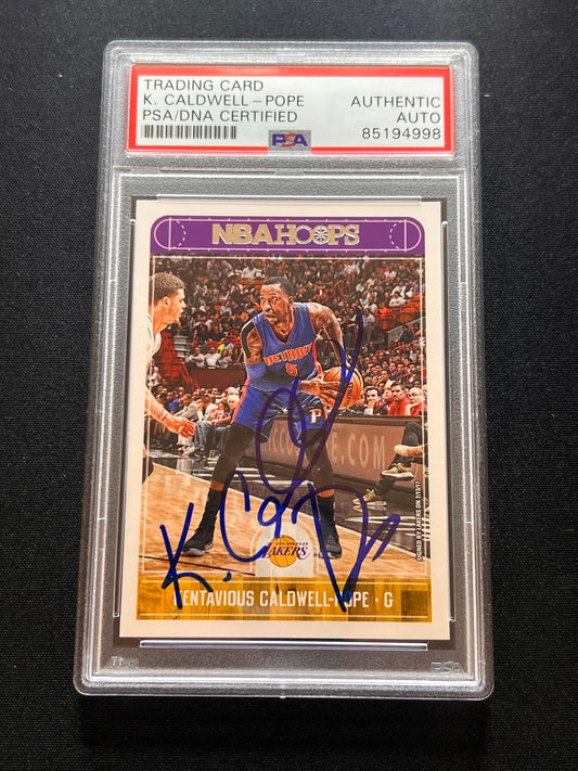 2017-18 Panini Hoops #169 Kentavious Caldwell-Pope Signed Card AUTO PSA Slab