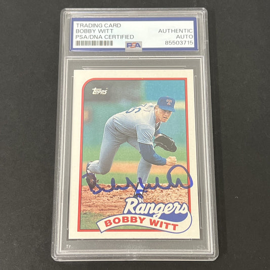 1989 Topps #548 Bobby Witt signed card PSA