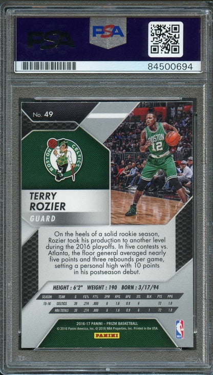 2016-17 Panini Prizm #49 Terry Rozier Signed Card AUTO 10 PSA/DNA Slabbed Celtic