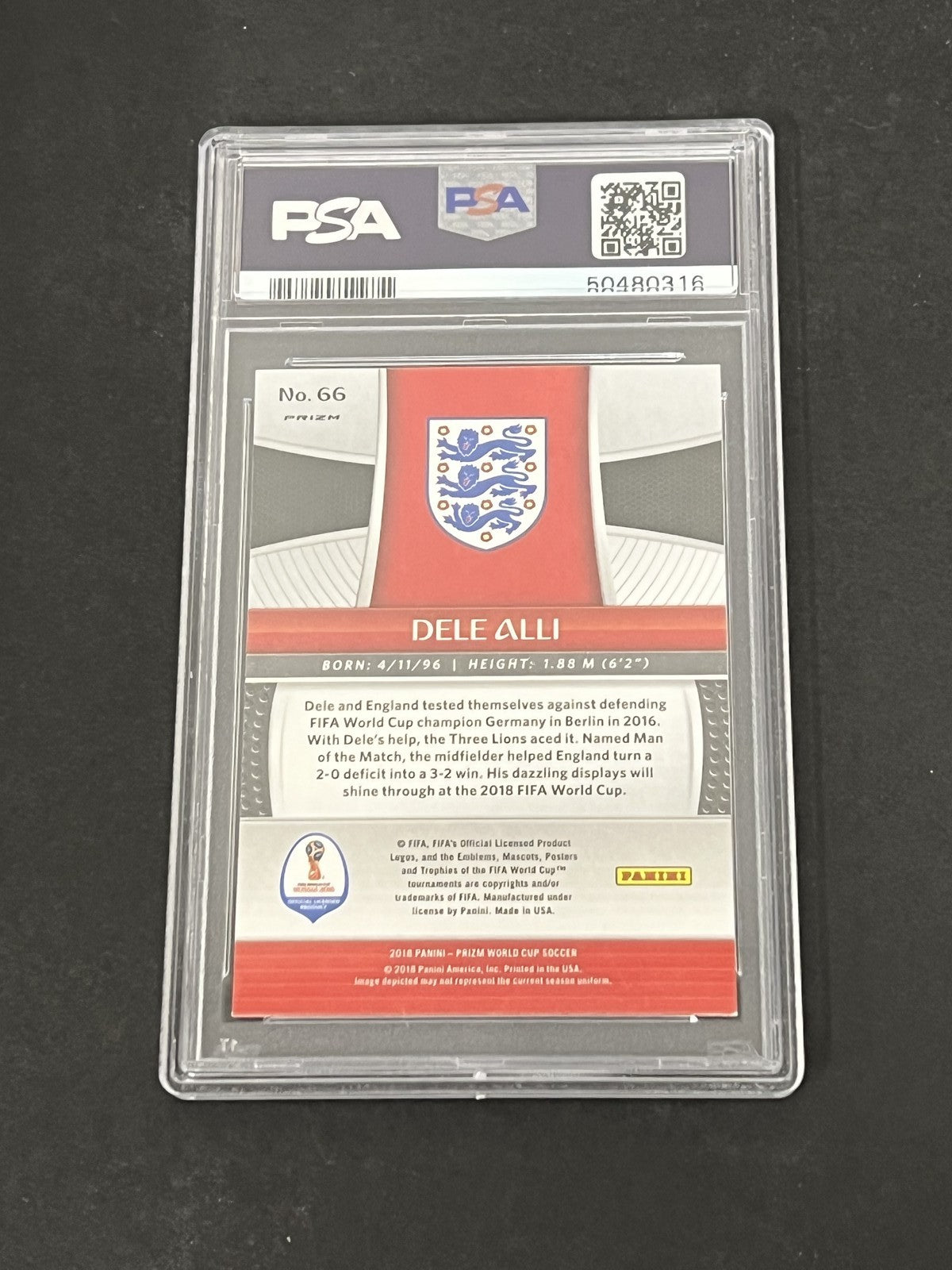 2018 Panini Prizm World Cup #66 Dele Alli PSA 9