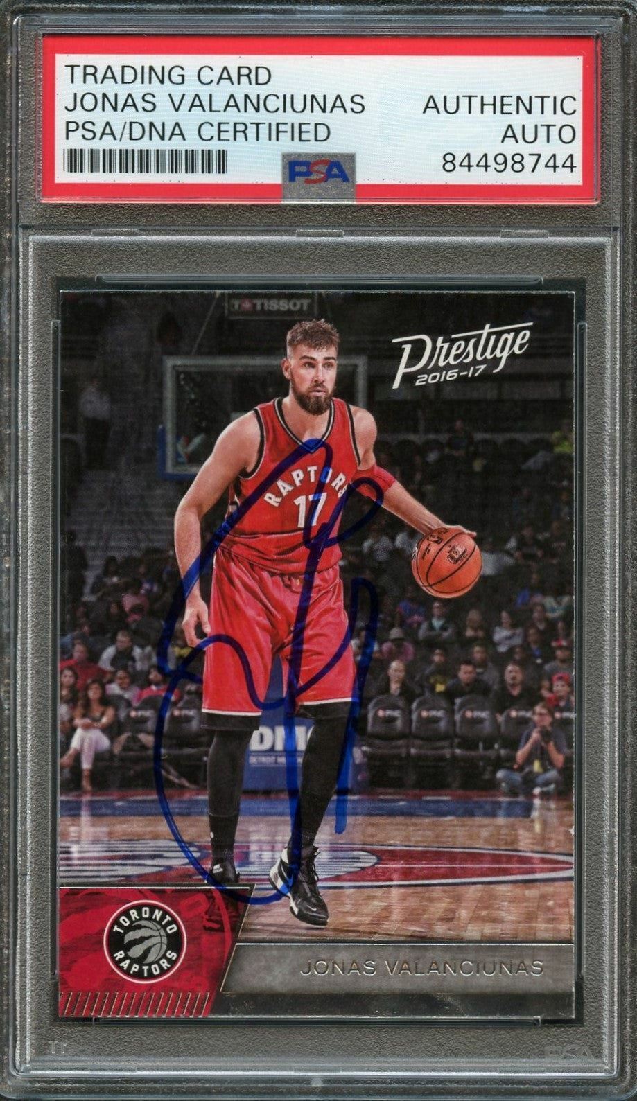 2016-17 Panini Prestige #75 Jonas Valanciunas Signed Card AUTO PSA Slabbed Toron