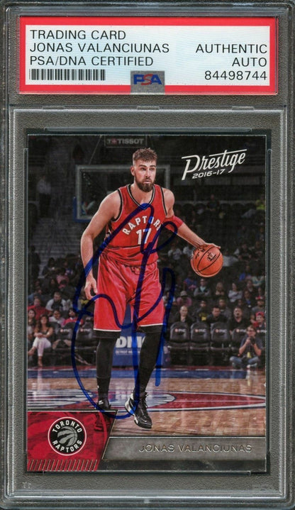 2016-17 Panini Prestige #75 Jonas Valanciunas Signed Card AUTO PSA Slabbed Toron