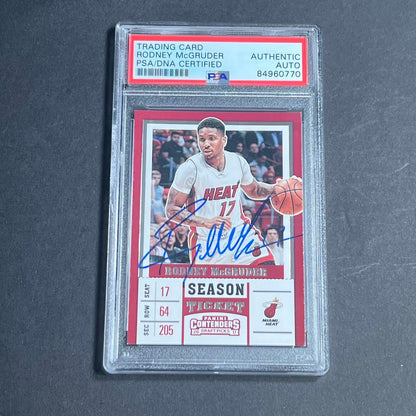 2017 Panini Contenders #42 Rodney McGruder Signed Card AUTO PSA Slabbed Heat