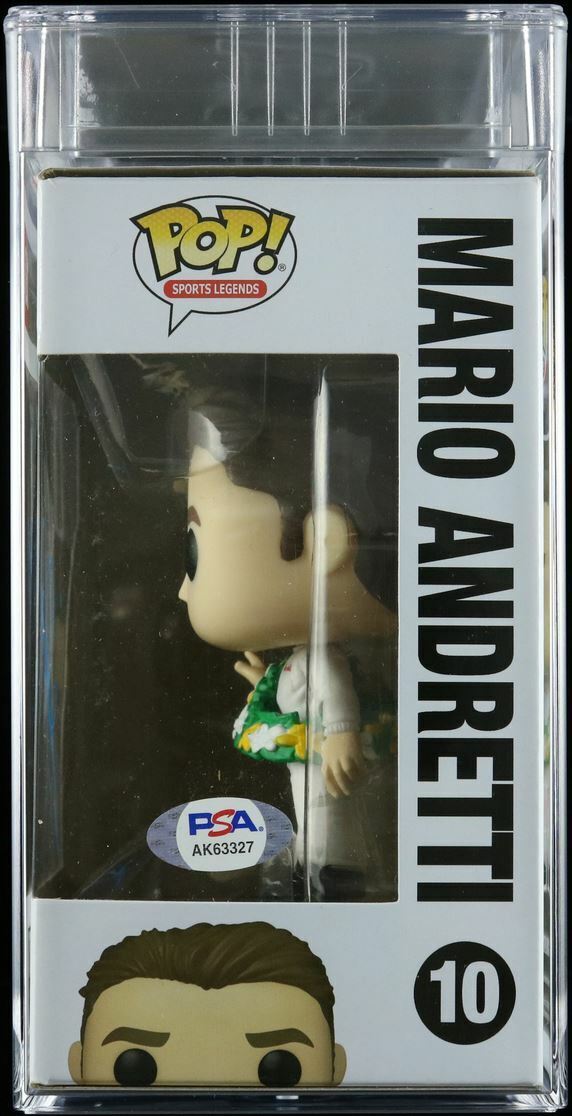 Mario Andretti Signed Funko Pop PSA/DNA AUTO 10 Encapsulated NASCAR