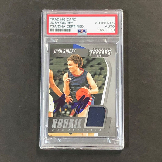 2021 Panini Threads Rookie Memorabilia #TRM-JG Josh Giddey Signed Relic Card AUT