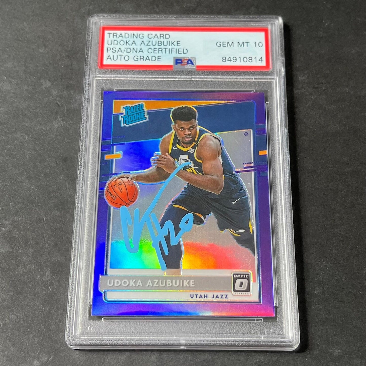 2020-21 Panini Donruss Optic #177 Udoka Azubuike AUTO 10 Signed Card PSA/DNA Enc