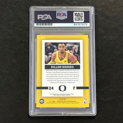 2017 Contenders Draft Picks #31 Dillon Brooks Signed Card AUTO PSA Slabbed Orego