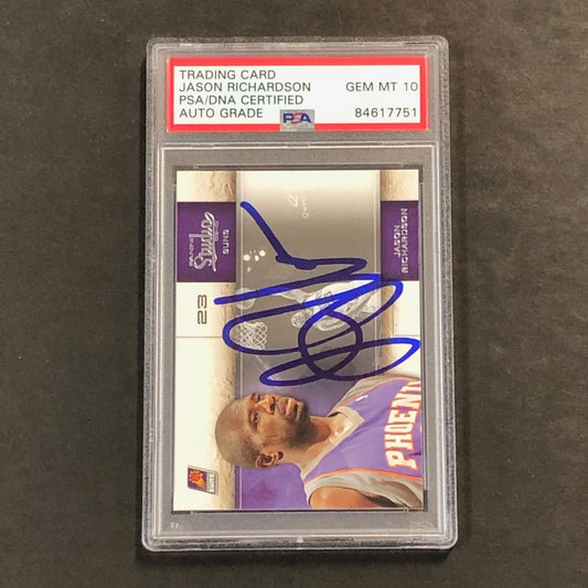 2009-10 Panini Studio #30 Jason Richardson Signed Card AUTO 10 PSA Slabbed Suns