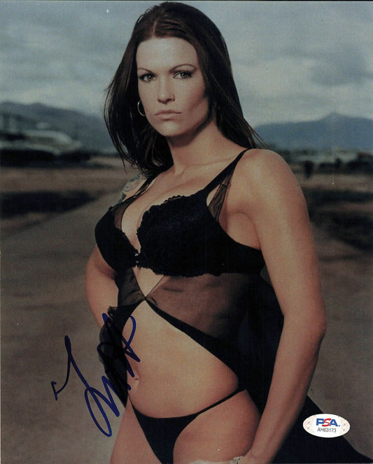 Lita Amy Dumas signed 8x10 photo PSA/DNA COA WWE Autographed Wrestling Sexy