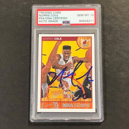 2012-13 NBA Hoops #77 Norris Cole Signed Card AUTO 10 PSA Slabbed Heat