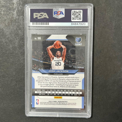 2020-21 Panini Prizm #106 Josh Jackson Signed Rookie Card AUTO PSA Slabbed Grizz