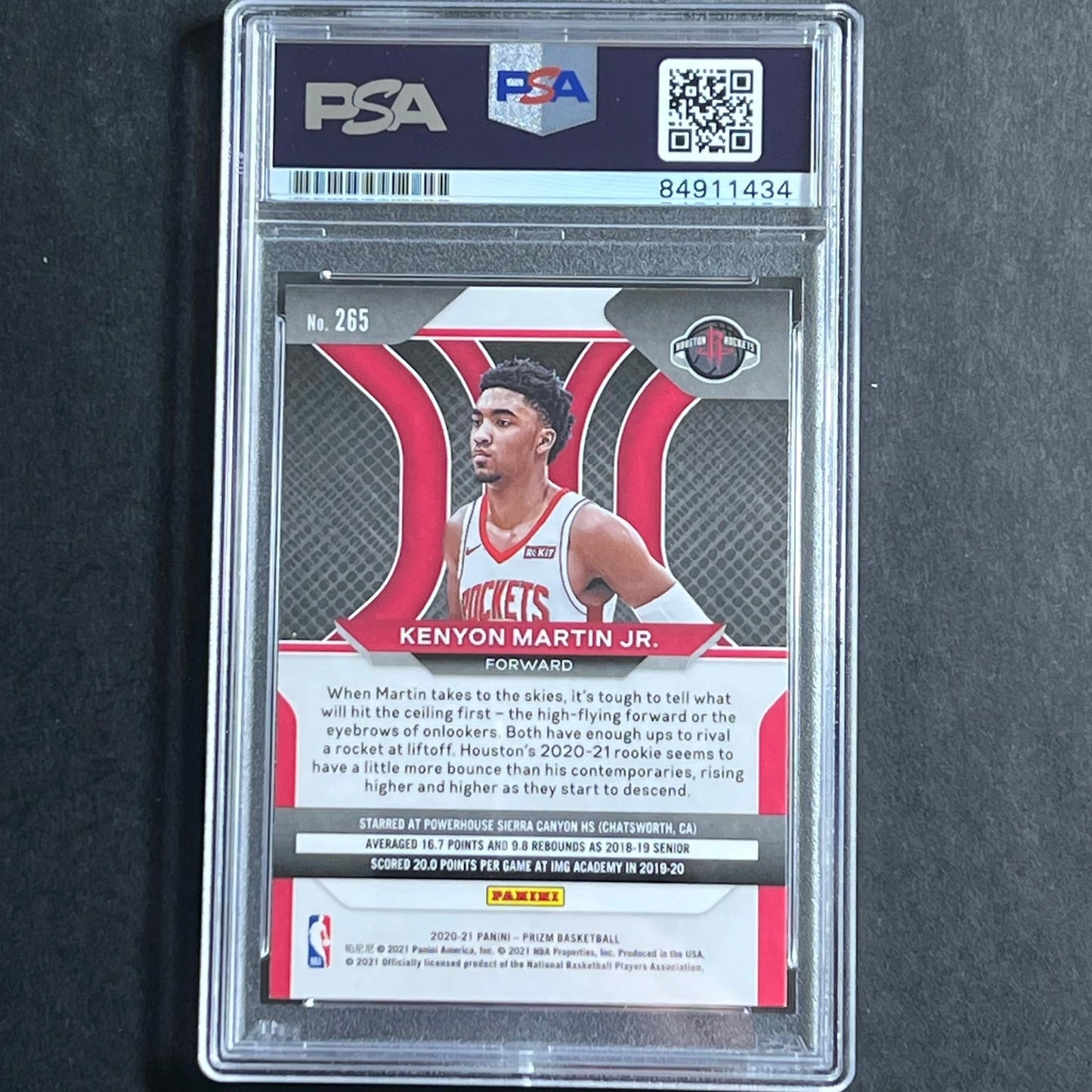 2020-21 Panini Prizm #265 Kenyon Martin Jr. Signed Card AUTO 10 PSA Slabbed RC R