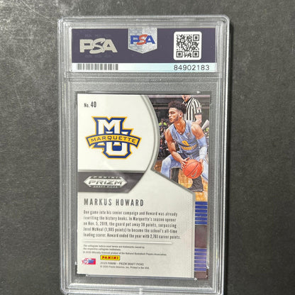 2020-21 Panini Prizm Draft Picks #40 Markus Howard Signed Card AUTO PSA Slabbed