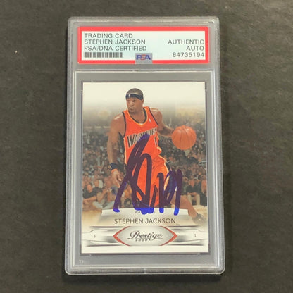2009-10 Panini Prestige #32 Stephen Jackson Signed Card AUTO PSA Slabbed
