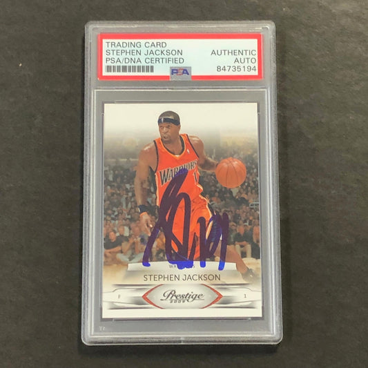 2009-10 Panini Prestige #32 Stephen Jackson Signed Card AUTO PSA Slabbed