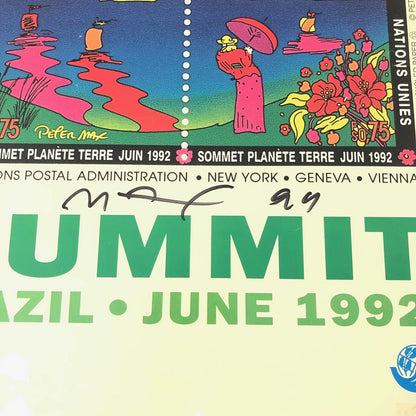 Peter Max signed 24x34 Poster PSA/DNA LOA Earth Summit