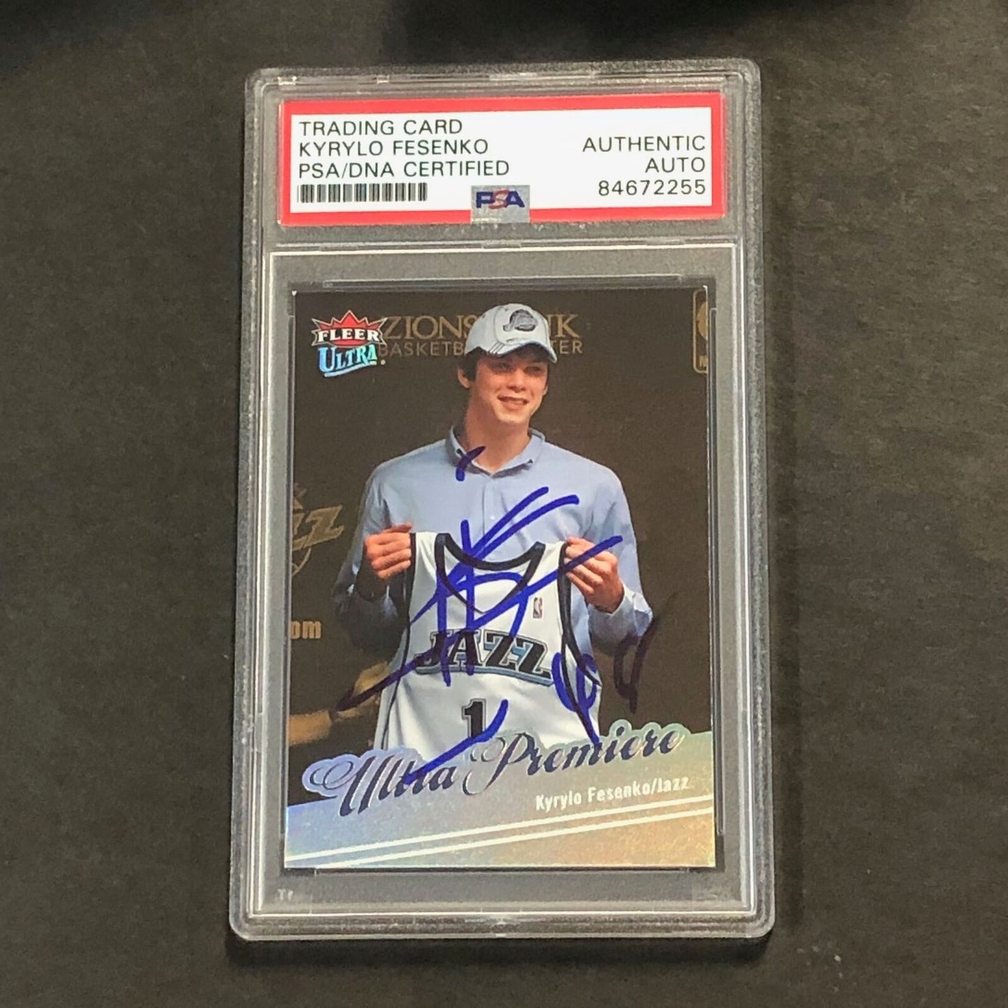 2007-08 Fleer Ultra #223 Kyrylo Fesenko Signed Card PSA/DNA AUTO Slabbed Jazz