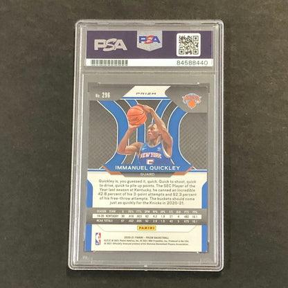 2020-21 Panini Prizm Green #296 IMMANUEL QUICKLEY Signed Card AUTO PSA Slabbed R