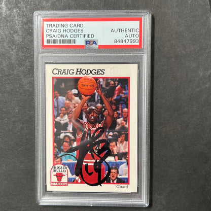 1991-92 NBA Hoops #29 Craig Hodges Signed Card AUTO PSA Slabbed Bulls