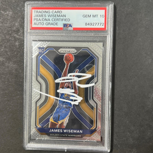 2020 PANINI PRIZM #268 JAMES WISEMAN Signed Card AUTO 10 PSA Slabbed RC Warriors