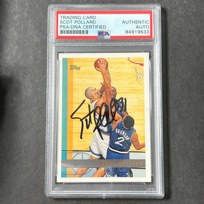 1997-98 Topps #172 Scot Pollard Signed Card AUTO PSA Slabbed Pistons