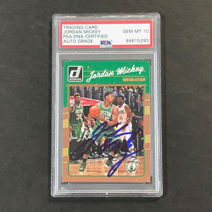 2016-17 Donruss #24 Jordan Mickey Signed Card AUTO 10 PSA/DNA Slabbed Celtics