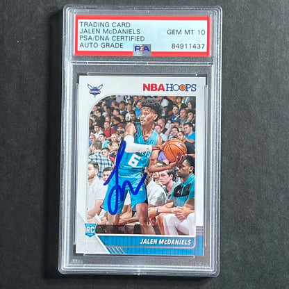 2019-20 Panini Hoops #246 Jalen McDaniels Signed Card AUTO 10 PSA Slabbed Hornet