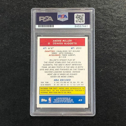 2004-05 Topps Bazooka #23 Andre Miller Signed AUTO PSA Slabbed Nuggets