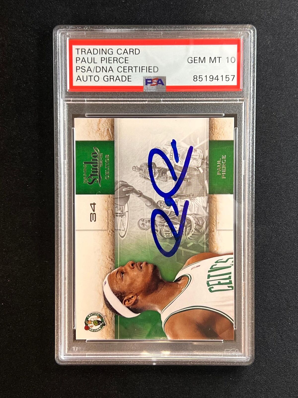 2009-10 Panini Studio #56 Paul Pierce Signed Card AUTO 10 PSA/DNA Slabbed Celtic