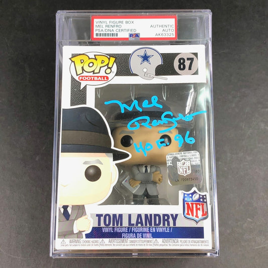 Mel Renfro Signed Tom Landry Funko Pop PSA/DNA Encapsulated Autographed Dallas C