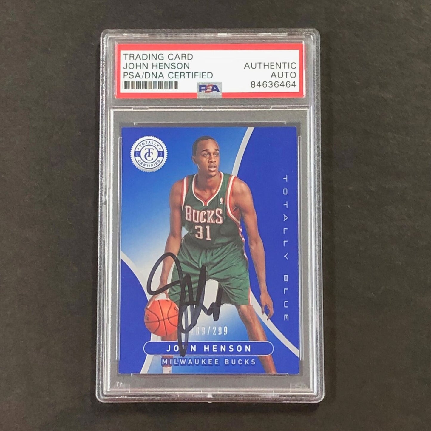 2012-13 NBA Panini Totally Certified #261 John Henson Signed Card AUTO GRADE PSA