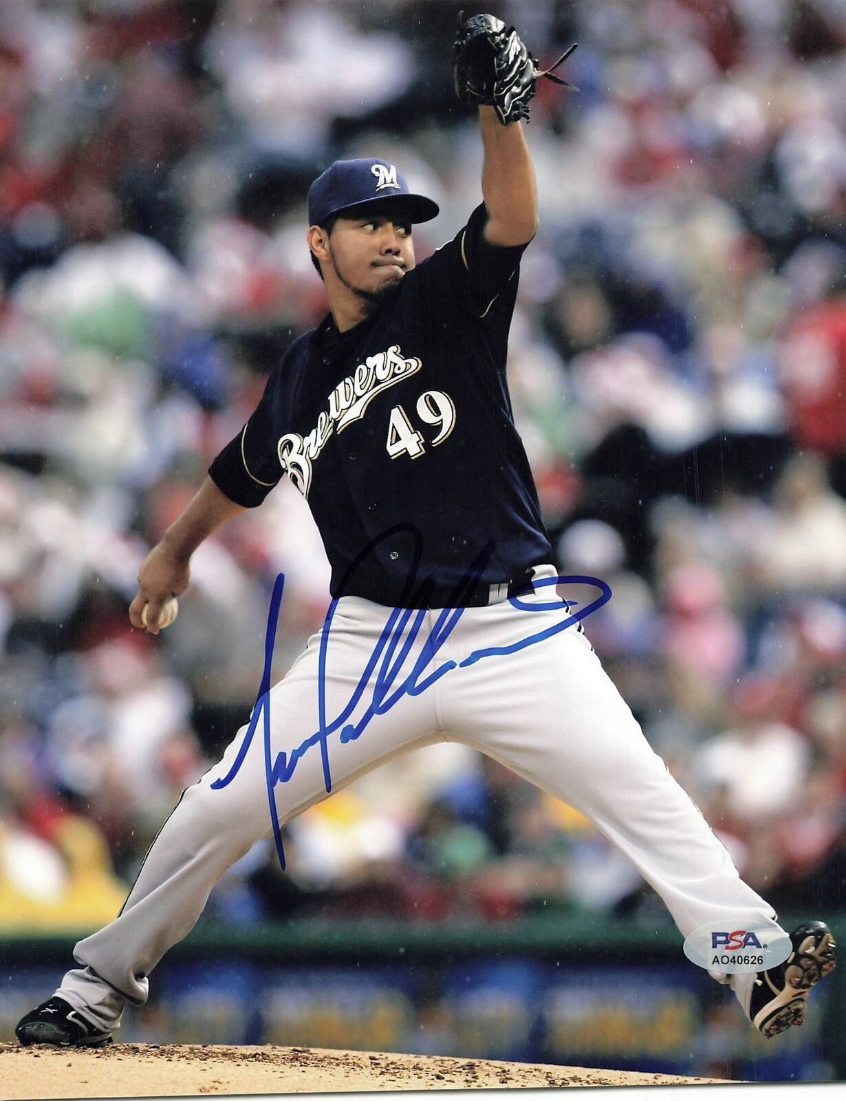 Yovani Gallardo signed 8x10 photo PSA/DNA Milwaukee Brewers Autographed