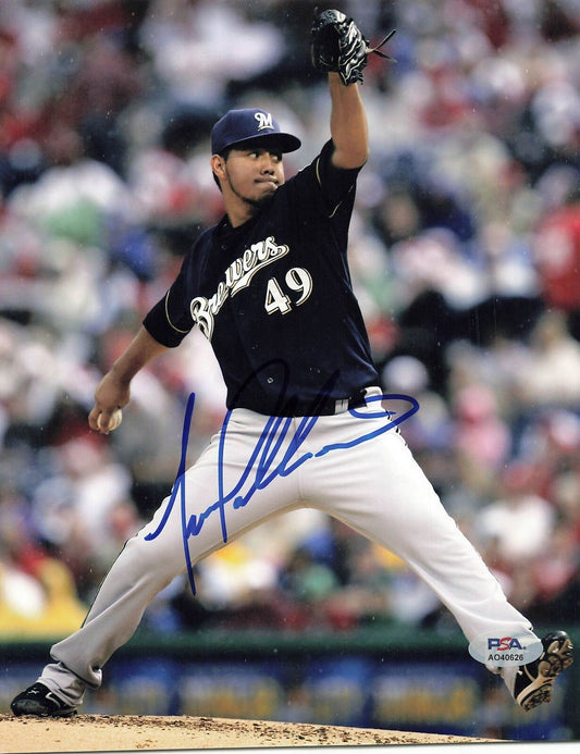 Yovani Gallardo signed 8x10 photo PSA/DNA Milwaukee Brewers Autographed