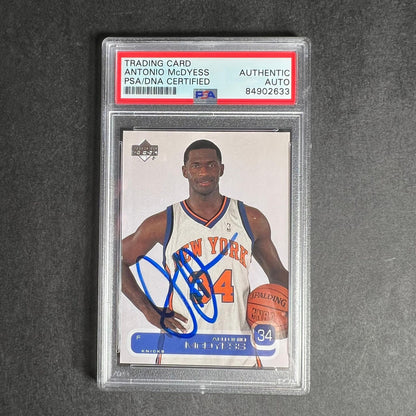 2002-03 Upper Deck #114 Antonio McDyess Signed Card AUTO PSA Slabbed Knicks